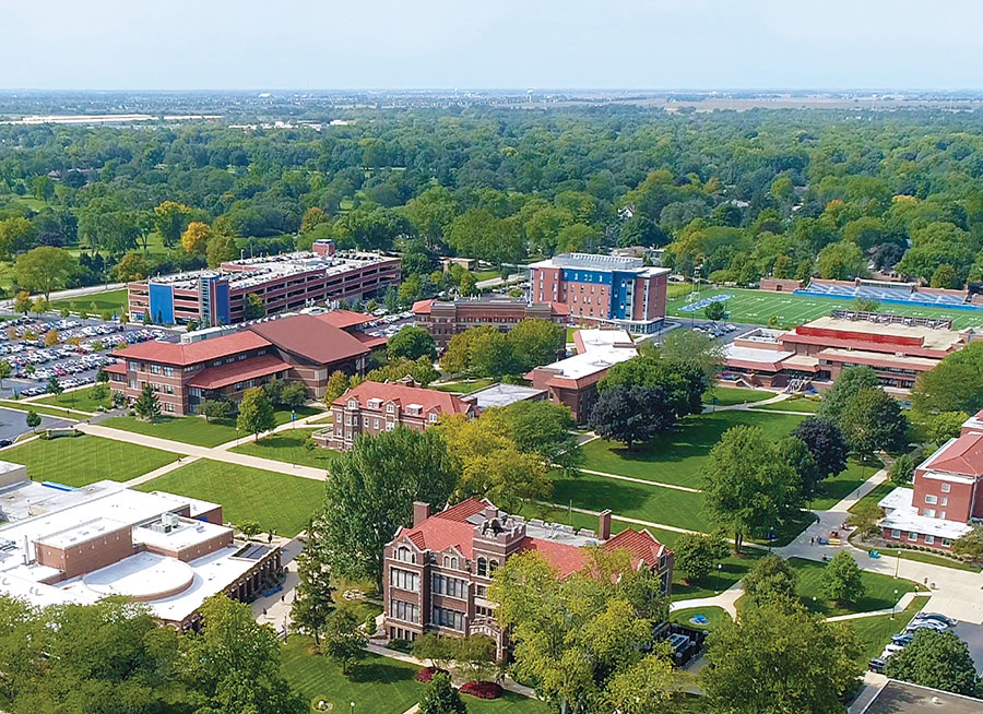 Aerial view of campus.