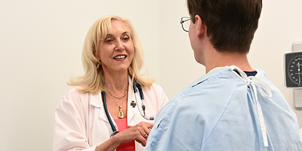 Female doctor with a patient.