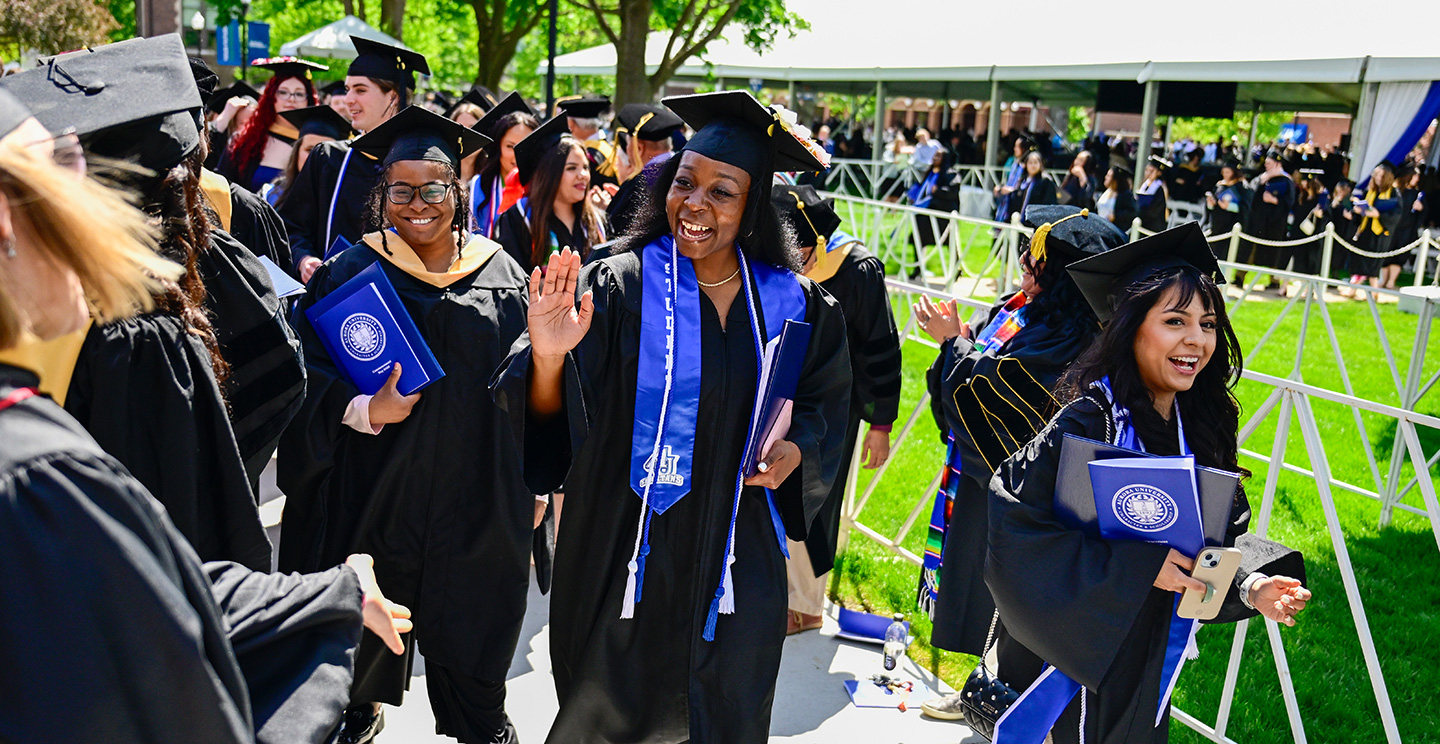 Students at commencement.