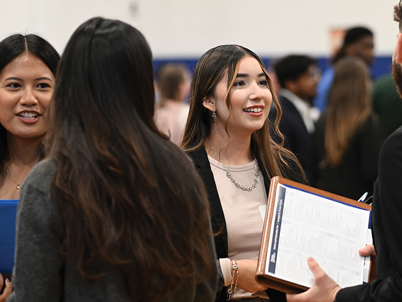Students at the AU Career Fair.