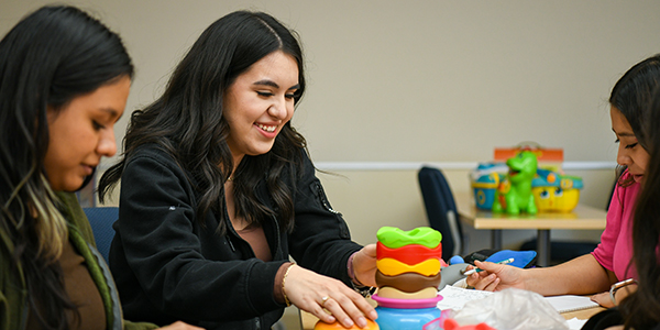 Female student in a classroom.